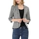 thumbnail image 1 of INSPIRE CHIC Blazer de Mujer a Rayas 3/4 Mangas Casual Abierto al Frente con Solapa en Pico XS Gris Oscuro, 1 of 8