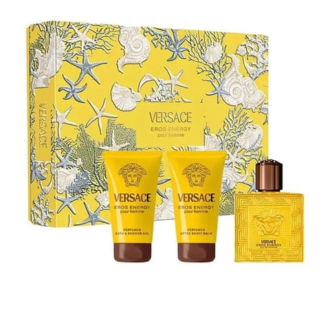 Set De Regalo Versace Eros Energy De 3 Piezas, 50 Ml Edp Para Hombre