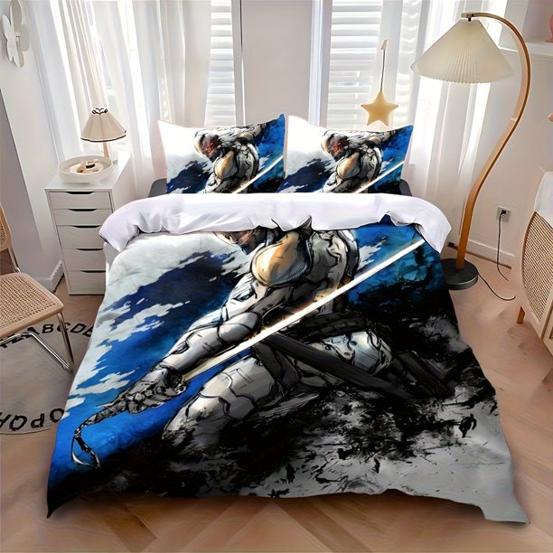 Stylish bedding Featuring a Cool Anime Snake Design Includes One Duvet Cover And Two Pillowcases And Available in Single