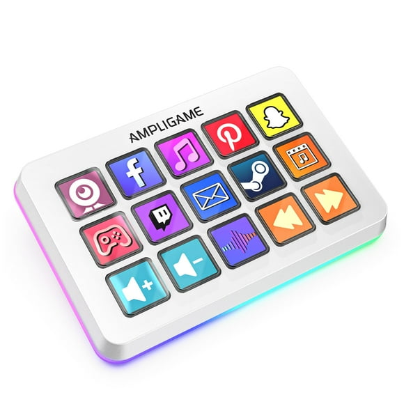 Controlador de juegos AmpliGame FIFINE con 15 atajos para OBS Streaming Studio