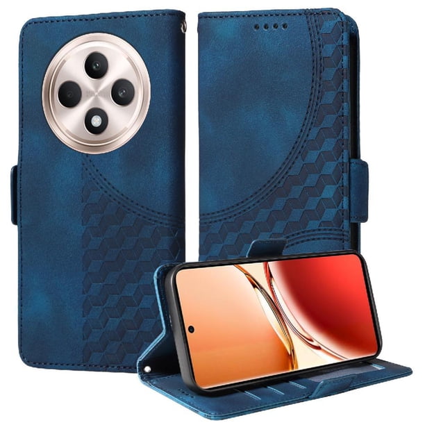 Carcasa FOXDOCK OPPO Reno 12F 5G de cuero PU, diseño acolchado clásico, protección contra caídas y rayones