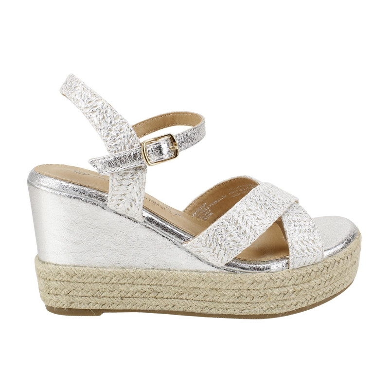 Sandalia Agua De Coco Texturas Plateada