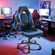 thumbnail image 2 of Silla para juegos YSSOA ergonómica ajustable de piel sintética negro/azul, 2 of 3