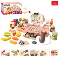 Anikids - Caja Registradora Infantil Niños Juguete Didáctico 67 Piezas Rosa