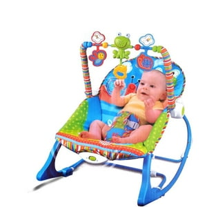 Total Click - Juguete Silla Mecedora Vibradora Musical Azul