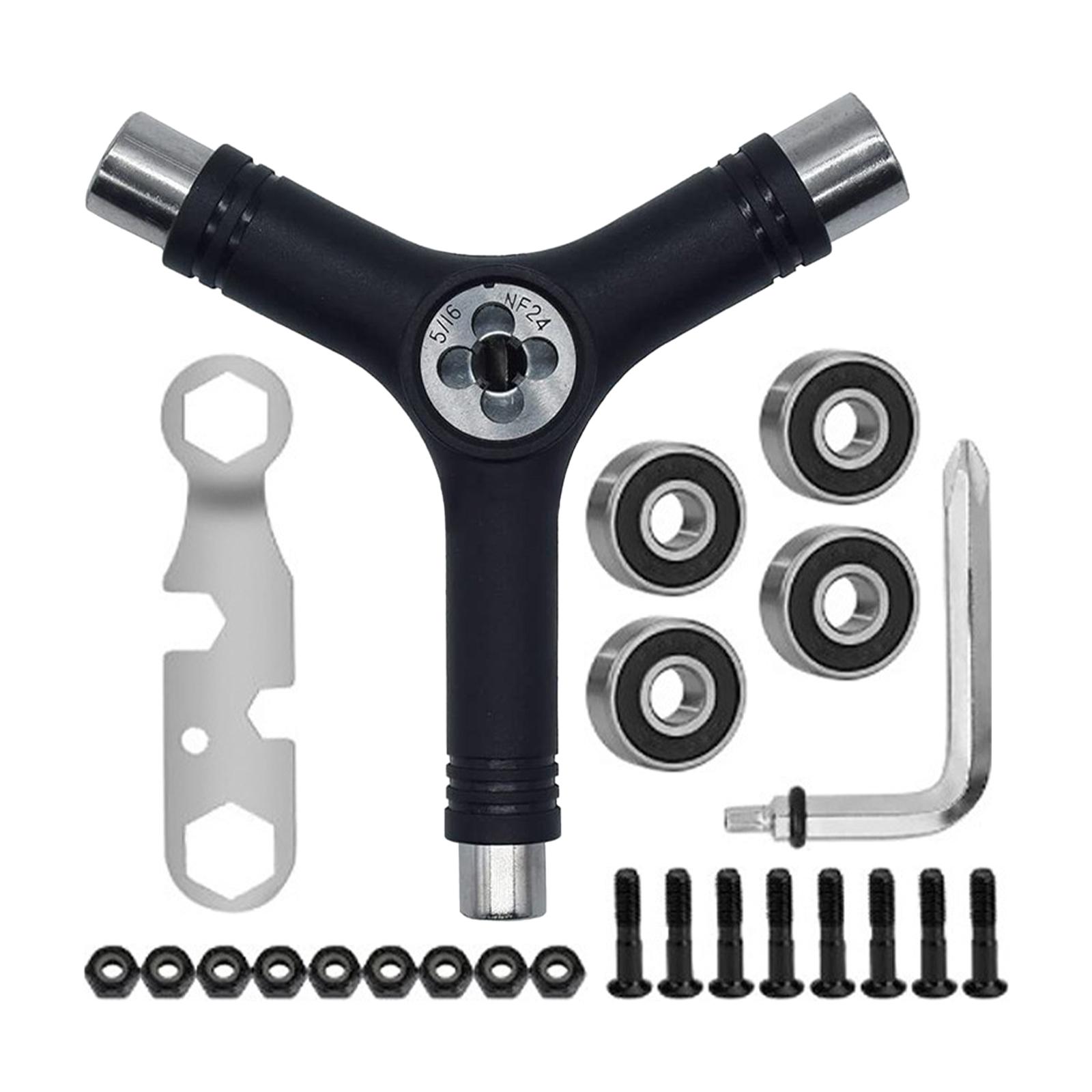 Ioensy - Juego De Herramientas Para Patines, Destornillador De Cabeza Phillips Tipo L, Llave Y Para Monopatín