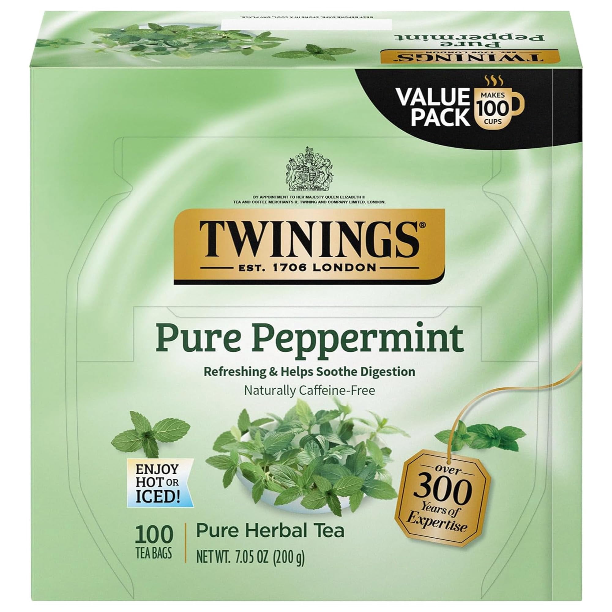 Tea De Hierbas Twinings Pure Peppermint 100 Bolsitas De Té Individuales