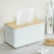 thumbnail image 5 of Caja de pañuelos de madera sencilla para el hogar, caja de almacenamiento de pañuelos de escritorio para sala de estar, 5 of 5