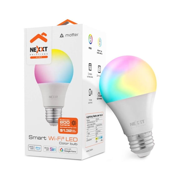 Ampolleta Smart Nexxt NHB-C120M - RGB, Control por App y Voz