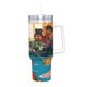 thumbnail image 2 of Buenos Tiempos Vaso aislado de acero inoxidable con asa, diseño temático, regalo para familia, amigos y fans; incluye pajita y encaja en el portavasos estándar, 40 oz, 2 of 6