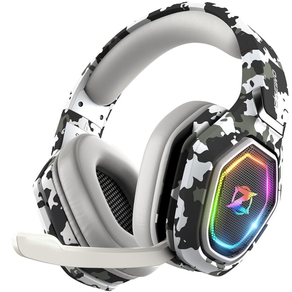 Auriculares inalámbricos para juegos Ozeino para PS5, PS4 y PC con micrófono plegable
