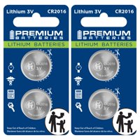 Premium Batteries - Batería Premium Cr2016 De Litio Tipo Moneda De 3 V, 90 Mah (Paquete De 4)