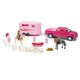 thumbnail image 1 of Set de juguetes NewRay Pink Pick Up Truck & Trailer con 2 figuras, 1 of 1