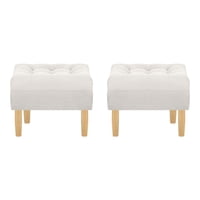 Bodevir - Set Pouf Wood 1C Felpa 05 Crudo