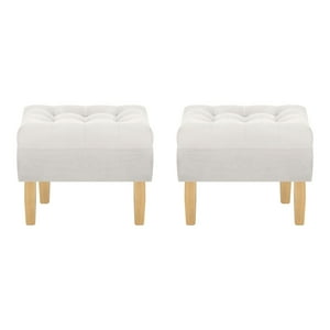 Bodevir - Set Pouf Wood 1C Felpa 05 Crudo