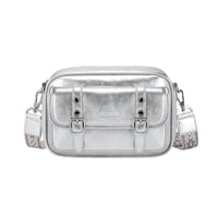 Ecosusi - Ecousi Bolso Mensajero Mia Con Correa Ancha - Plateado