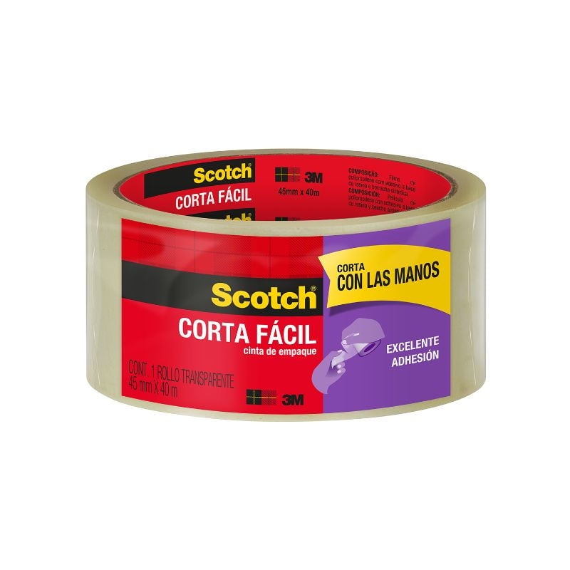 Cinta De Empaque Corta Fácil 45mm X 40 Metros - Scotch