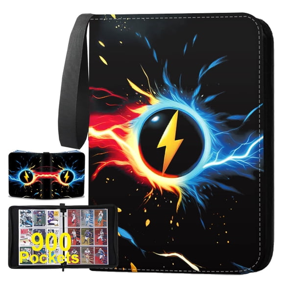 Carpeta para cartas Karjiang 900 bolsillos negro de cuero PU
