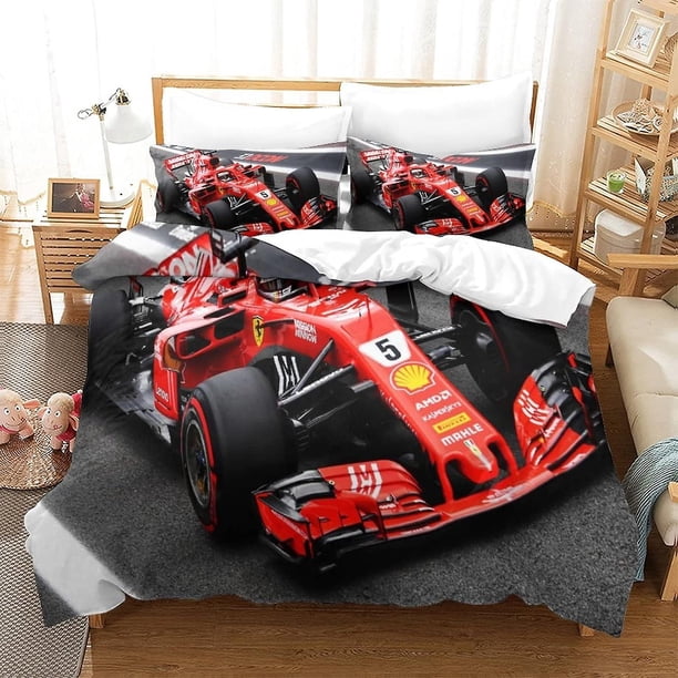 3D F1 Racing Duvet Cover Set Racing Bedding Lightweight Quilt Cover