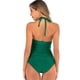 thumbnail image 2 of Trajes de baño de una pieza con cuello en V para mujer, trajes de baño fruncidos con control de abdomen, 2 of 5