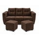 thumbnail image 3 of Living Alabama 3 cuerpos + 2 pouf Felpa Chocolate, 3 of 3