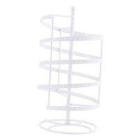 Magideal - Organizador De Joyas Organizador De Aretes De Metal Estante De Exhibición De Joyas Soporte Para Aretes Soporte Giratorio Construcción De Hierro Adecua Blanco