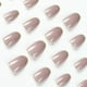 thumbnail image 3 of Glossy Oval Press On Nails with Golden Glitter - French Tip Artificial Acrylic Nails for a Blingy Look, 3 of 3