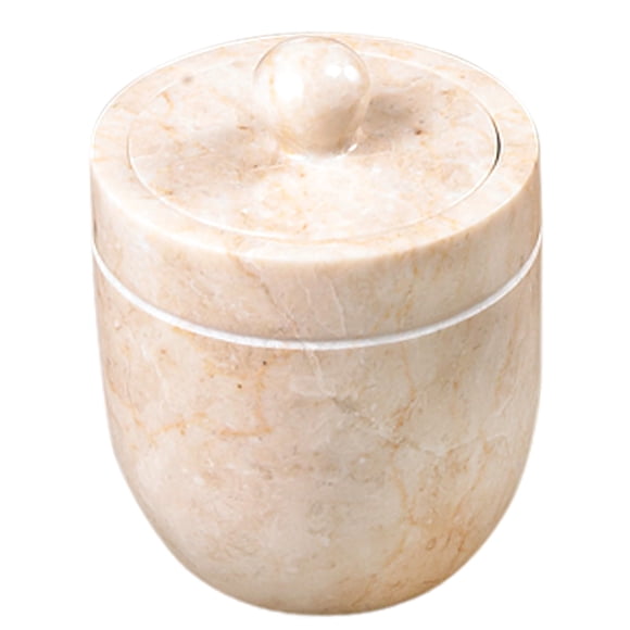 Porta algodones Creative Home de mármol 9 x 10 cm beige