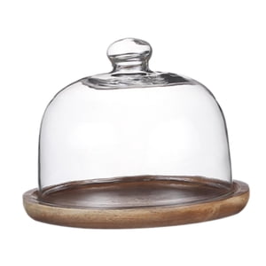 Bothyi - Soporte Para Tartas Con Cúpula De Cristal, Plato Para Exhibición De Pan Para Cupcakes, Bodas, Cumpleaños