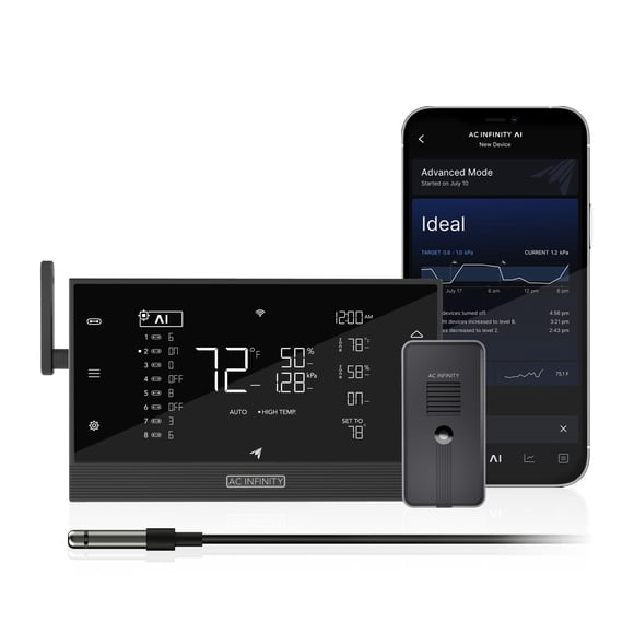 Controlador AC Infinity AI+ con sensor de CO2 para jardines y tiendas de campaña