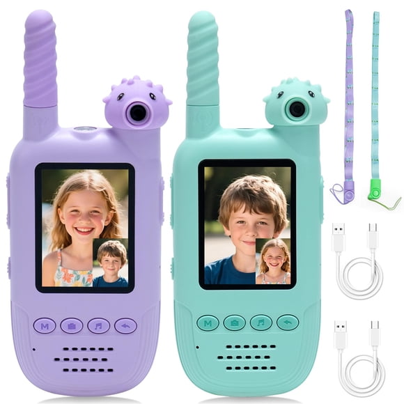 Mojimky Walkie Talkies 2 unidades con cámara de video y alcance de 480 m
