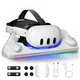 thumbnail image 1 of Base de carga para Meta Quest 3 y 3S, estación de carga magnética para visor VR y controles, con 2 baterías recargables, cargador y cable USB-C, indicador LED, 1 of 6