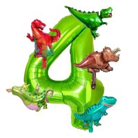 Juego De Globos Kzxaxhiu Para Fiesta De Cumpleaños De Dinosaurios De 4 Años Con 40 Pulgadas