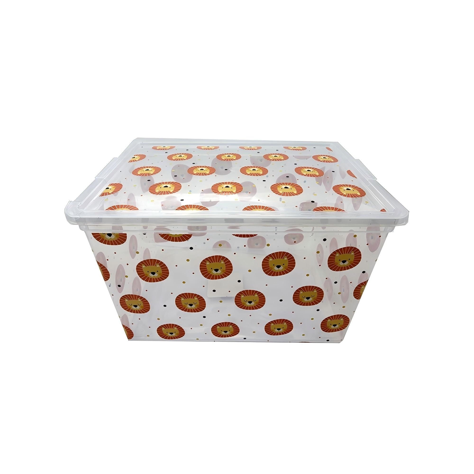 Caja Organizadora Leon Niño 17.5l Kx1046-b Polietileno Transparente Haus