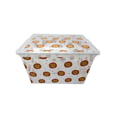 Caja Organizadora Leon Niño 17.5L Kx1046-B Polietileno Transparente  Haus