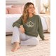 thumbnail image 3 of Poleron de Pijama Franela Mujer Flor de Loto verde M, 3 of 6