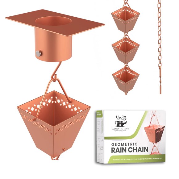 Kit de Cadena de Lluvia de Cobre Elemental Eden 3 m con Adaptador