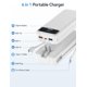 thumbnail image 2 of Banco de energía aonidi 20000 mAh con cables integrados – Blanco, 2 of 9