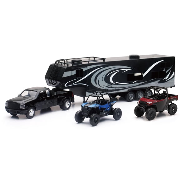 Set de Camión Die Cast Ram Dually con Remolque de Juguete NewRay