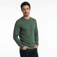 T-World - Polera Algodón Manga Larga Cuello Redondo Uv Antipilling Verde Pino