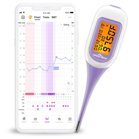 Termómetro basal inteligente Easy @Home EBT-300 con Premom Purple