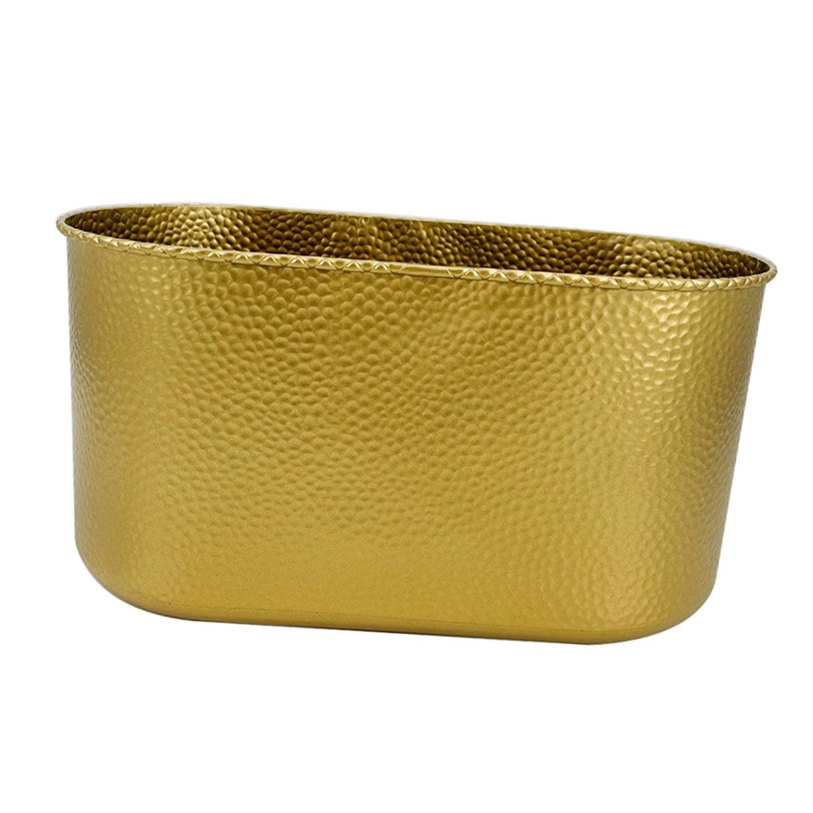 Ioensy - Maceta De Metal, Jarrón De Hierro, Chapado Rectangular Para Porche Delantero, Jardín, Aureate L