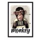 thumbnail image 1 of Cuadro Monkey Free con Marco Negro 50x40 CM, 1 of 1