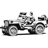 Rienda Libre Graphics - Decomural Army Jeep Soldier Car Ws-18023