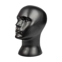 Magideal - Maniquí Peluca De Cabeza Masculina, Accesorios De Belleza Portátiles, Cabeza De Maniquí Calva, Soporte De Exhibición Para Salón, Centro Comercial, Gor Negro Mate