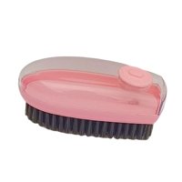 Magideal - Cepillo Para Fregar, Cerdas Densas De Jabón Portátil Lavado Multifunción Suave Cepillo De Limpieza Hidráulico Para Ropa, Zapatos Bañera De Rosado