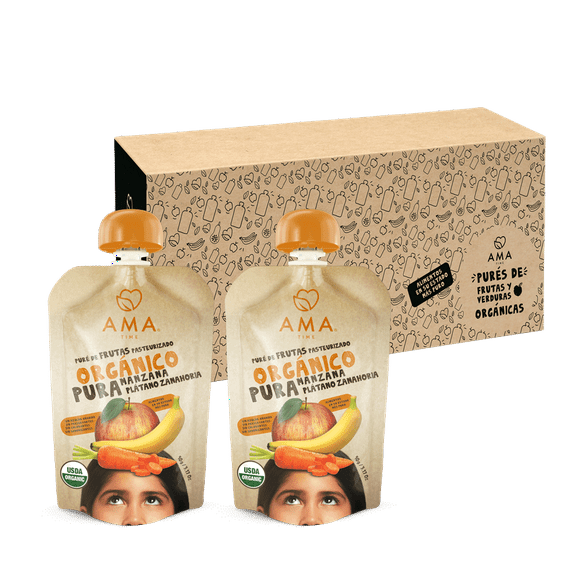 Pack 32 unid - Puré Manzana Plátano Zanahoria 90 grs