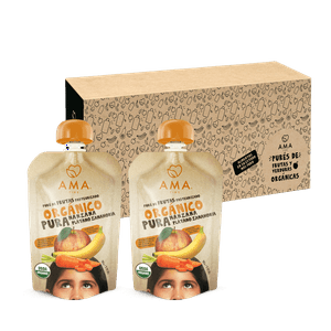 Ama Time - Pack 32 Unid - Puré Manzana Plátano Zanahoria 90 Grs