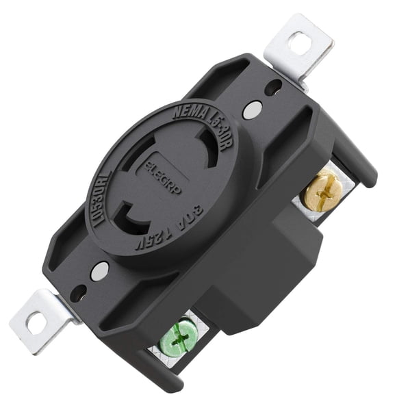 Receptáculo de bloqueo ELEGRP NEMA L5-30R 30A 125V 2P 3W negro