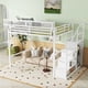 thumbnail image 3 of Queen Size Loft Bed with Stairs, Metal Queen Loft Bed with Storage Shelves, High Loft Bed with Wardrobe for Kids Teens, White, Patent Products, 3 of 3